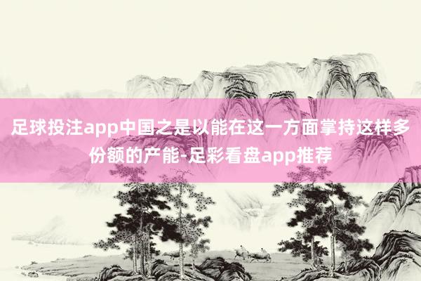 足球投注app中国之是以能在这一方面掌持这样多份额的产能-足彩看盘app推荐