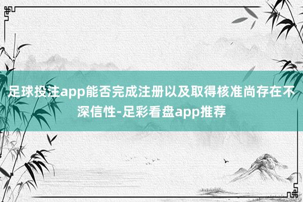 足球投注app能否完成注册以及取得核准尚存在不深信性-足彩看盘app推荐