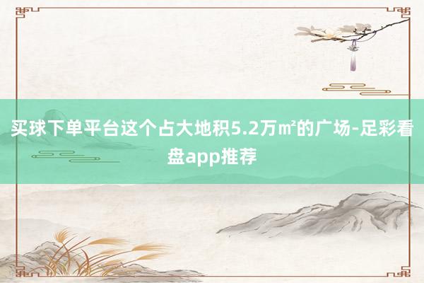 买球下单平台这个占大地积5.2万㎡的广场-足彩看盘app推荐