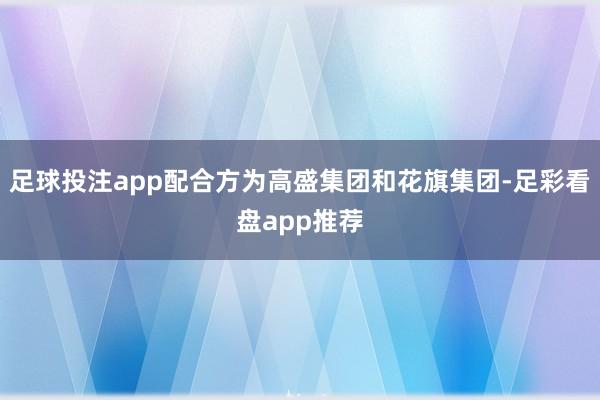 足球投注app配合方为高盛集团和花旗集团-足彩看盘app推荐