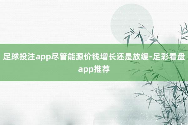 足球投注app尽管能源价钱增长还是放缓-足彩看盘app推荐