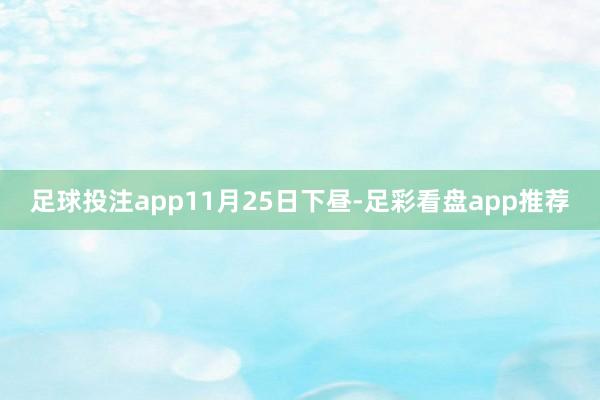 足球投注app　　11月25日下昼-足彩看盘app推荐