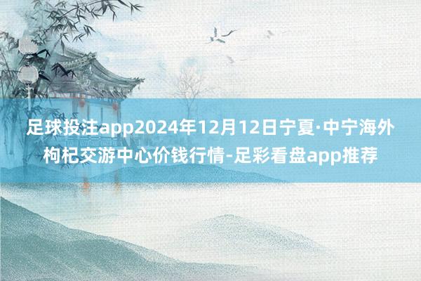 足球投注app2024年12月12日宁夏·中宁海外枸杞交游中心价钱行情-足彩看盘app推荐