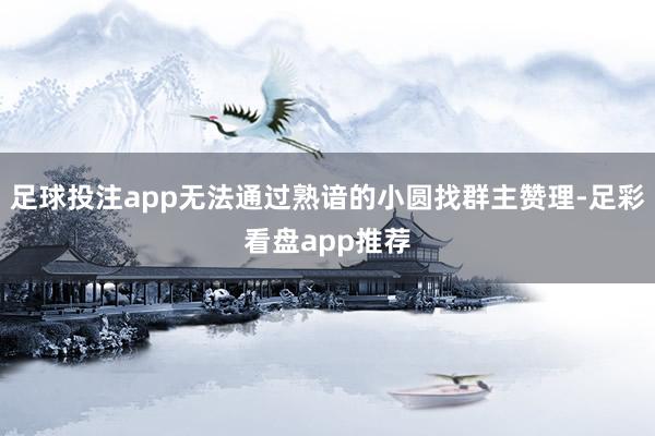 足球投注app无法通过熟谙的小圆找群主赞理-足彩看盘app推荐
