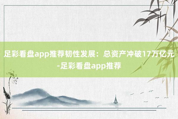 足彩看盘app推荐韧性发展：总资产冲破17万亿元-足彩看盘app推荐
