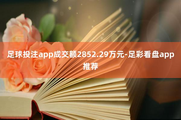 足球投注app成交额2852.29万元-足彩看盘app推荐