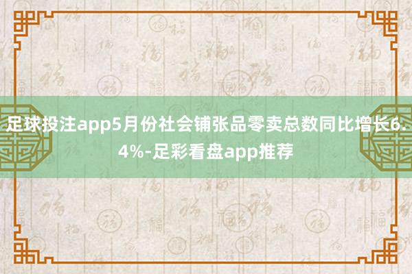 足球投注app5月份社会铺张品零卖总数同比增长6.4%-足彩看盘app推荐