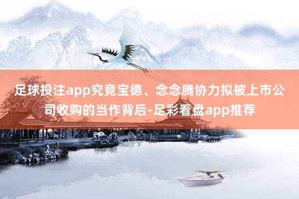 足球投注app　　究竟宝德、念念腾协力拟被上市公司收购的当作背后-足彩看盘app推荐