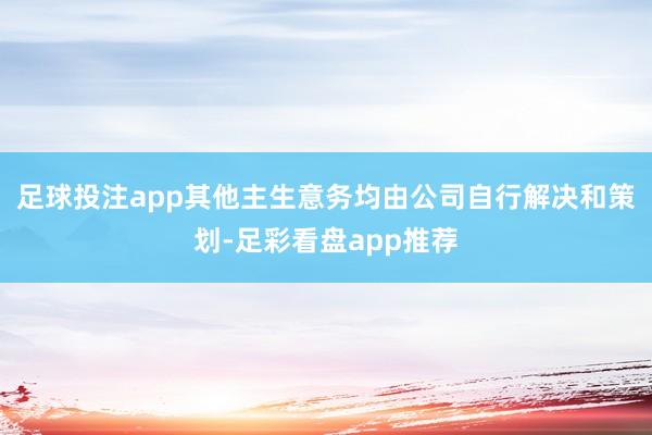 足球投注app其他主生意务均由公司自行解决和策划-足彩看盘app推荐