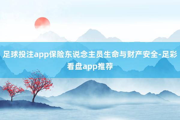 足球投注app保险东说念主员生命与财产安全-足彩看盘app推荐