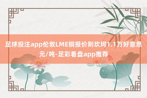 足球投注app伦敦LME铜报价则坎坷1.1万好意思元/吨-足彩看盘app推荐