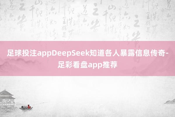 足球投注appDeepSeek知道各人暴露信息传奇-足彩看盘app推荐