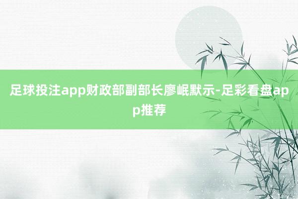 足球投注app财政部副部长廖岷默示-足彩看盘app推荐