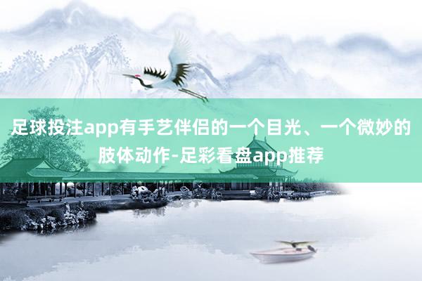 足球投注app有手艺伴侣的一个目光、一个微妙的肢体动作-足彩看盘app推荐