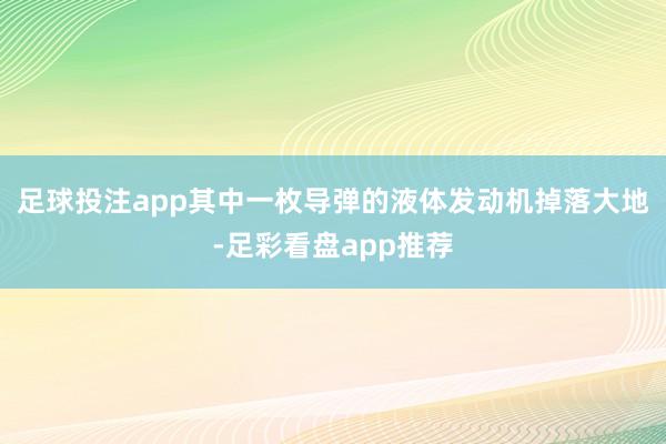 足球投注app其中一枚导弹的液体发动机掉落大地-足彩看盘app推荐