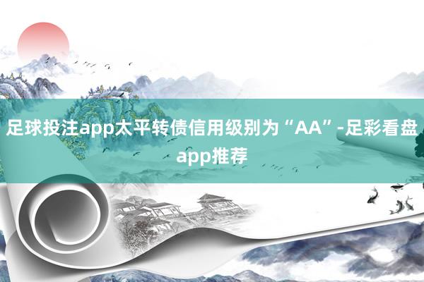 足球投注app太平转债信用级别为“AA”-足彩看盘app推荐