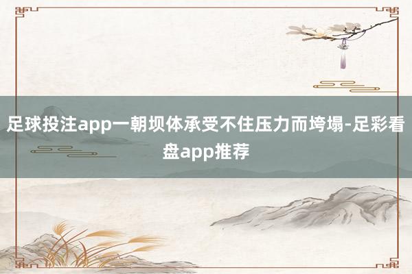 足球投注app一朝坝体承受不住压力而垮塌-足彩看盘app推荐